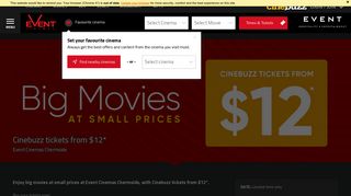 Cinebuzz tickets from $12* - Event Cinemas