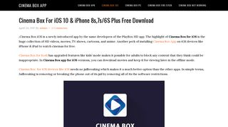 Cinema Box For iOS Download | Install Cinema Box On iPhone 8.7 Plus