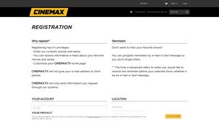 Cinemax | Registration