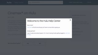 Cinemax - Hulu Help