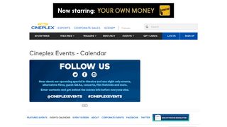 Cineplex.com | Cineplex Events - Calendar
