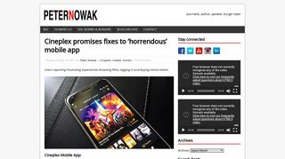 Cineplex promises fixes to 'horrendous' mobile app - - Peter Nowak