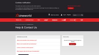 Unlimited account - Cineworld