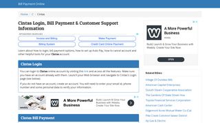 Cintas Login, Bill Payment & Customer Support Information