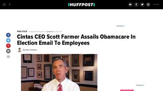 Cintas CEO Scott Farmer Assails Obamacare In Election Email To ...