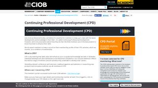 Continuing Professional Development (CPD) | The Chartered ... - CIoB