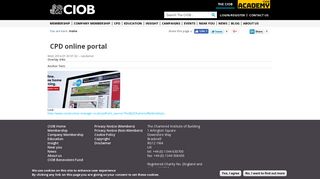 CPD online portal | The Chartered Institute of Building - CIOB