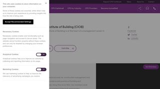 Chartered Institute of Building (CIOB) | The CPD Certification Service