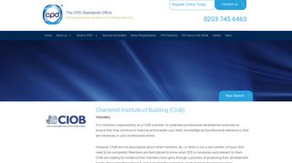 Chartered Institute of Building (CIoB) - CPD Accreditation