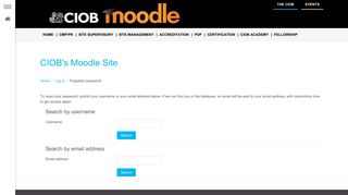 Forgotten password - CIOB's Moodle Site
