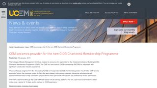 CEM becomes provider for the new CIOB Chartered Membership ...