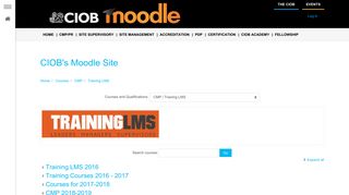 Home: Training LMS - CIOB's Moodle Site