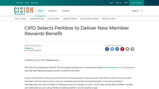 CIPD Selects Perkbox to Deliver New Member Rewards Benefit