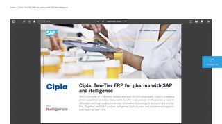 Cipla: Two-Tier ERP for pharma with SAP and itelligence - SAP.com