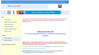 eProcurement Launch Page - Chevron