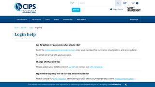Login help - The Chartered Institute of Procurement and Supply - CIPS