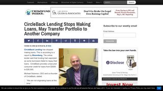 CircleBack Lending Stops Making Loans, May Transfer Portfolio to ...