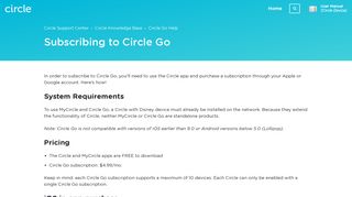 Subscribing to Circle Go – Circle Support Center