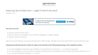 www.my-act.circlek.com – Login Circle K Account - ngmdomain