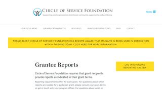 Grantee Reporting Tools - Circle of Service Foundation