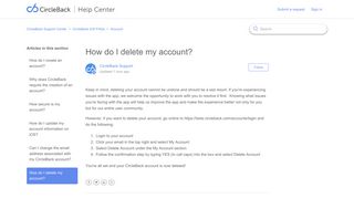 How do I delete my account? – CircleBack Support Center