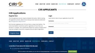 Applicants Login » Construction Industry Register Ireland (CIRI.ie)