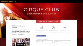 Sign up to Cirque Club - Cirque du Soleil