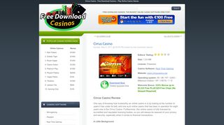 Cirrus Casino - Free Download Casinos - Play Online Casino Games