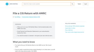 File a CIS Return with HMRC - Xero Central