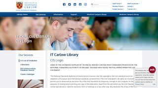 CIS Login - ITCarlow - The website of the Institute of Technology ...