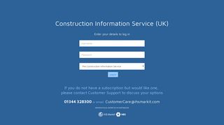 The Construction Information Service (CIS) - Login