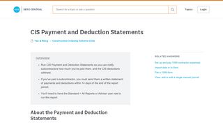 CIS Payment and Deduction Statements - Xero Central
