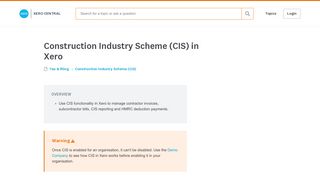 Construction Industry Scheme (CIS) in Xero - Xero Central