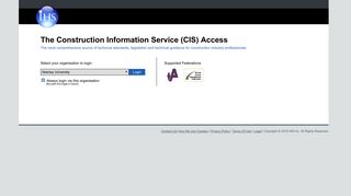The Construction Information Service (CIS) - Select Your Organisation