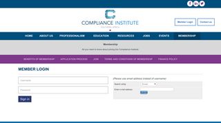 Member Login - CISA - Compliance Institute of Southern Africa