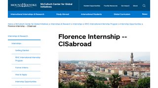Florence Internship -- CISabroad | Mount Holyoke College