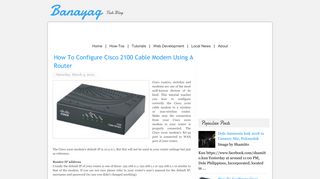 How To Configure Cisco 2100 Cable Modem Using A Router | Banayag