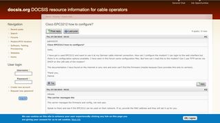 Cisco EPC3212 how to configure? | docsis.org