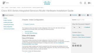 Initial Configuration - Cisco