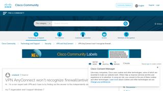 VPN AnyConnect won't recognize firewall... - Cisco Community