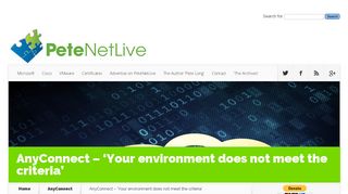 AnyConnect - 'Your environment does not meet the criteria ...