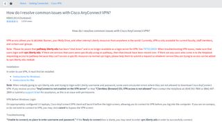 How do I resolve common issues with Cisco AnyConnect VPN?