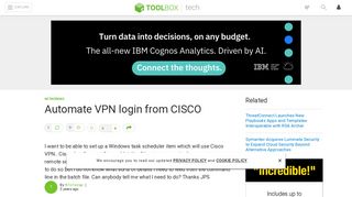 Automate VPN login from CISCO - IT Toolbox