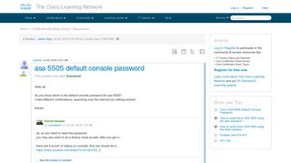 asa 5505 default console password - 128531 - The Cisco Learning ...
