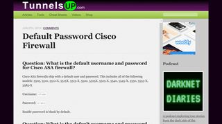 Default Password Cisco Firewall - TunnelsUP