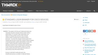 Standard Login Banner for Cisco Devices | THWACK