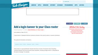 Add a login banner to your Cisco router - Tech-Recipes