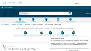 How can I create a multi line banner? - Cisco Community