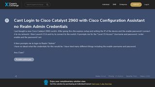 Cant Login to Cisco Catalyst 2960 with Cisco Configuration Assistant ...