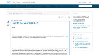 How to get your CCSI ..?! - 1862 - The Cisco Learning Network